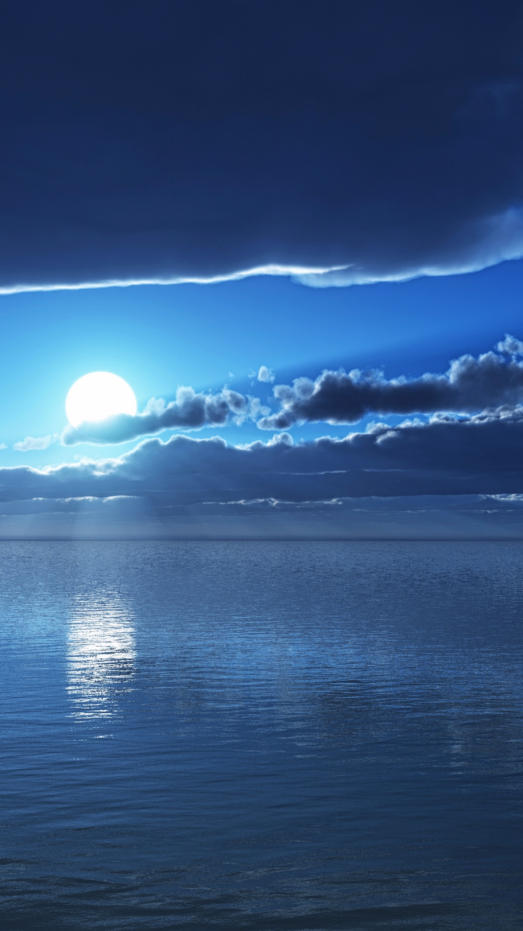 Обои океан, горизонт, синий, природа, облако в разрешении 1080x1920