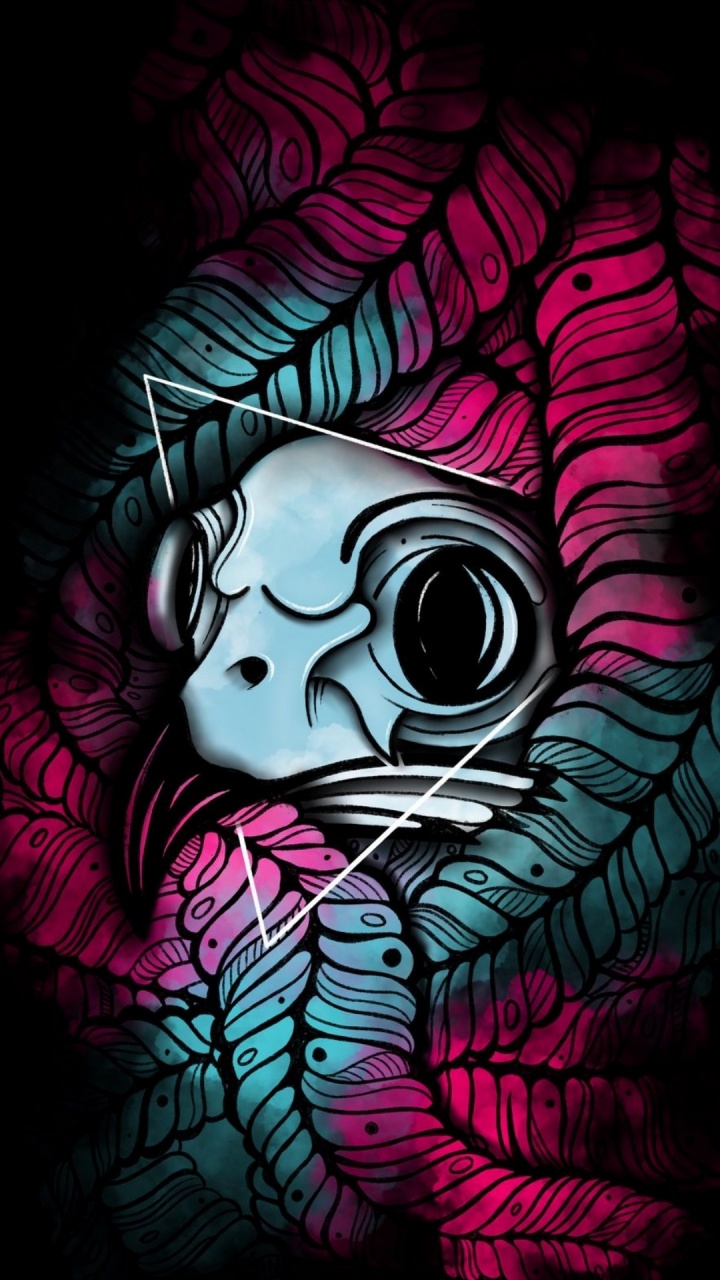 Обои иллюстрация, визуальное искусство, красочность, пурпурный цвет, пурпур в разрешении 720x1280