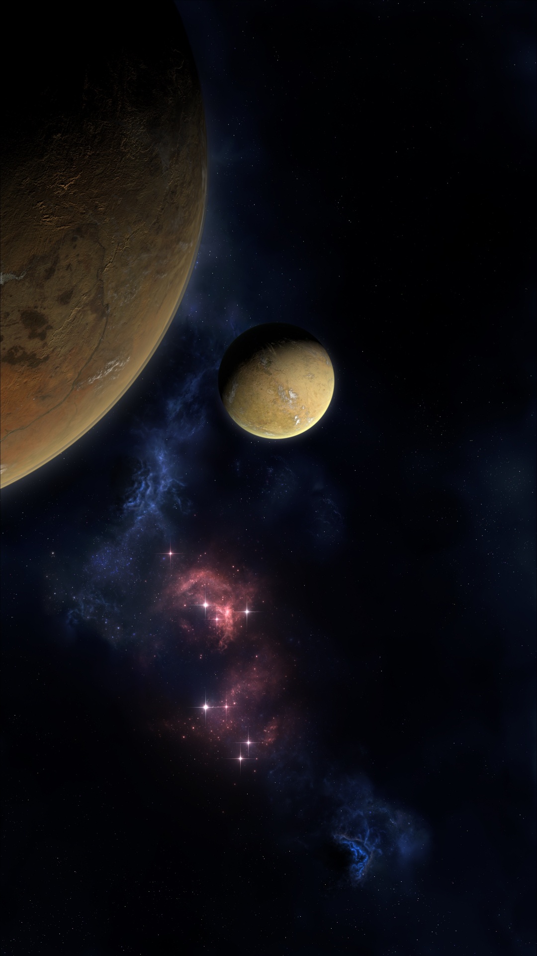 Обои космос, земля, планета, луна, астрономический объект в разрешении 1080x1920