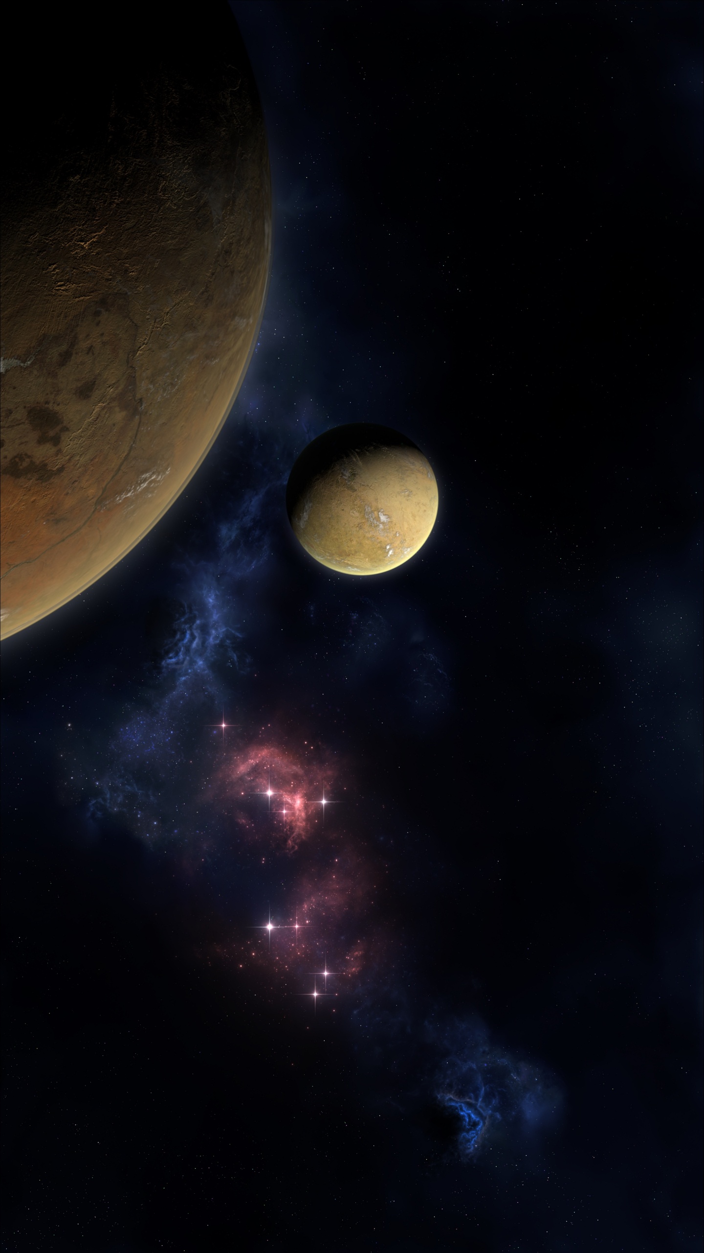 Обои космос, земля, планета, луна, астрономический объект в разрешении 1440x2560