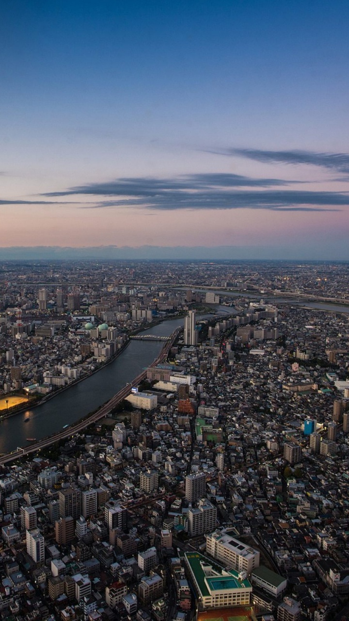 Обои городской пейзаж, городской район, город, метрополия, линия горизонта в разрешении 720x1280