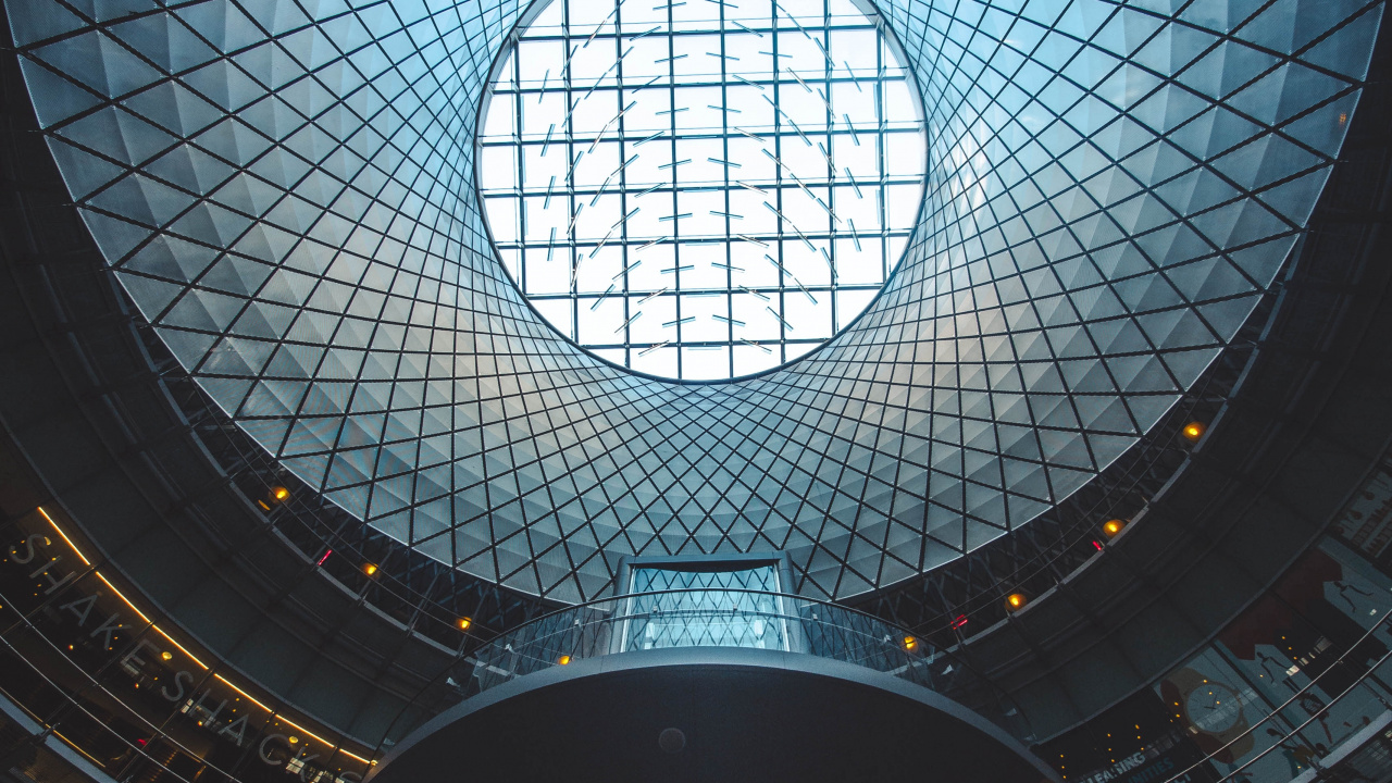 Обои архитектура, синий, ориентир, свет, купол в разрешении 1280x720