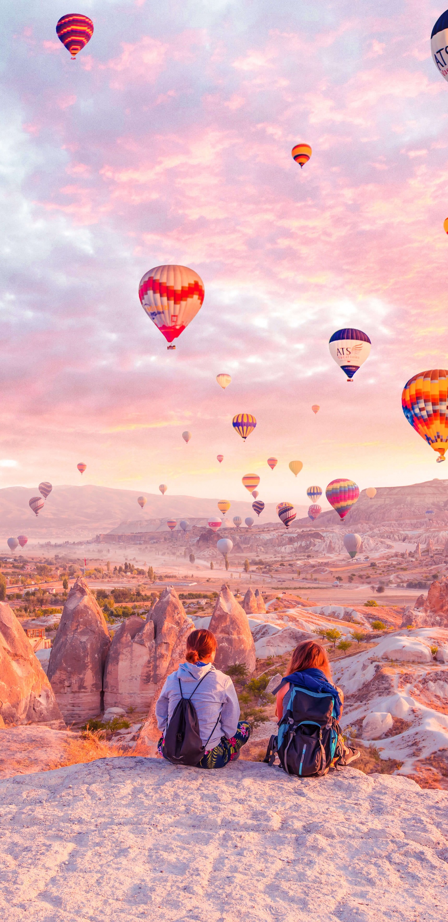 Обои каппадокия, воздушный шар, облако, аэростат, атмосфера в разрешении 1440x2960