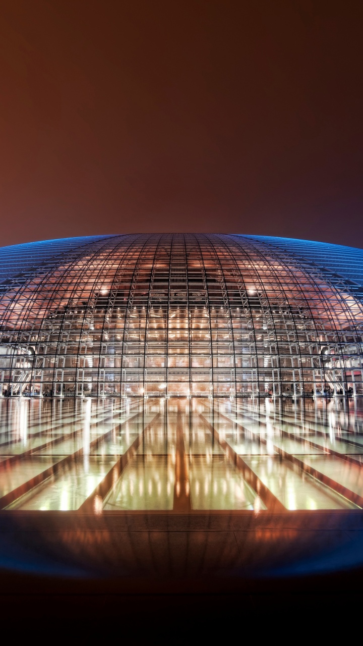 Обои архитектура, свет, ночь, отражение, освещение в разрешении 720x1280