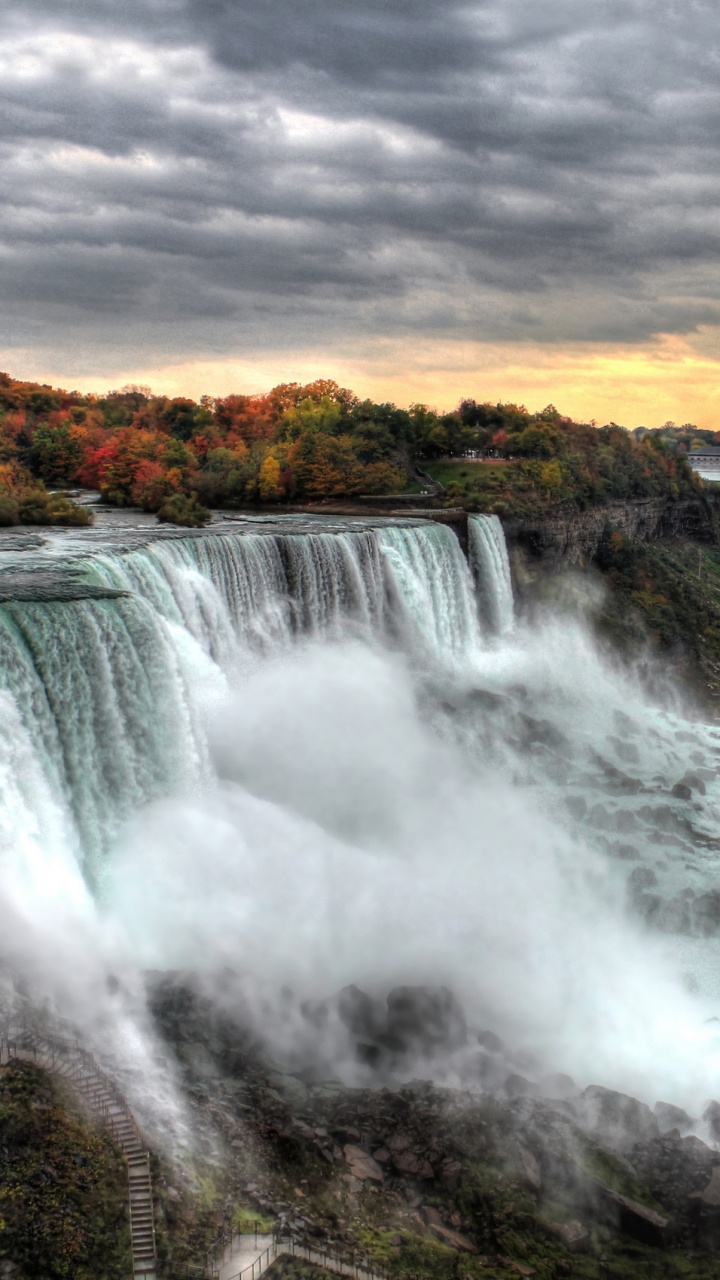 Обои американский водопад, река Ниагара, Водопад Подкова, водопад, водоем в разрешении 720x1280