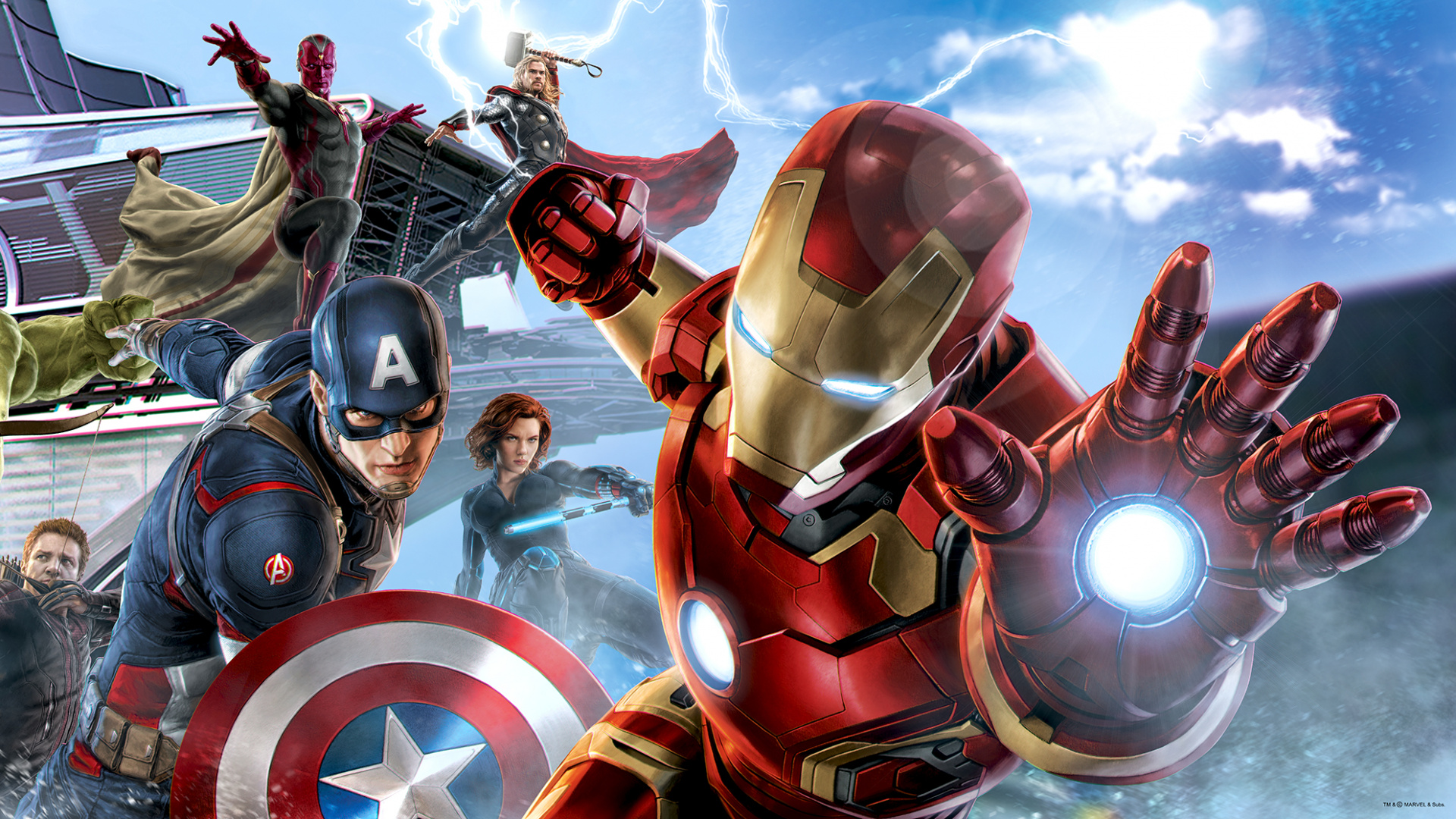 Обои мститель, Черная Вдова, супергерой, Капитан Америка, компьютерная игра в разрешении 1920x1080