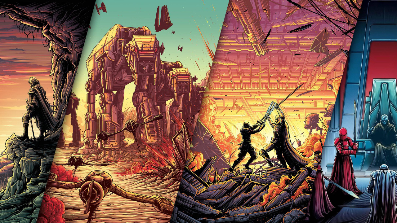 Обои звездные войны, финн, Люк Скайуокер, Звездные Войны Павших Ордена Джедаев, Поэ Дэмерон в разрешении 1280x720