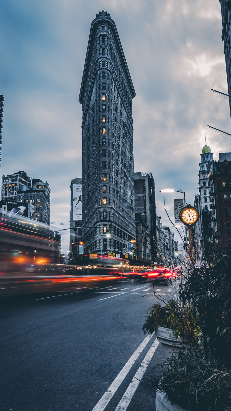 Обои Флэтайрон-Билдинг, здание, городской район, небоскреб, город в разрешении 750x1334