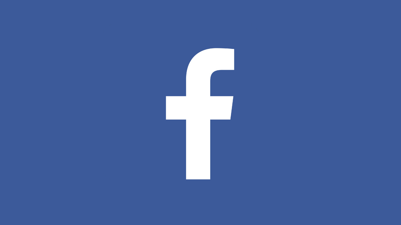 Обои значок facebook, фейсбук, лого, текст, линия в разрешении 1366x768