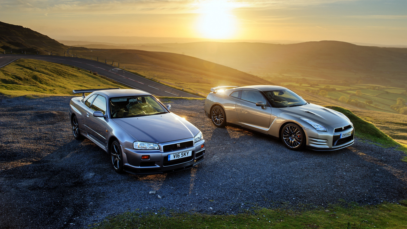 Обои Ниссан, авто, спорткар, суперкар, мощные машины в разрешении 1366x768
