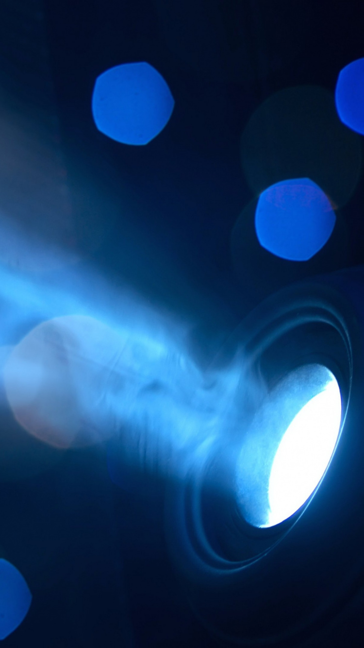 Обои боке, синий, свет, круг, блик в разрешении 750x1334