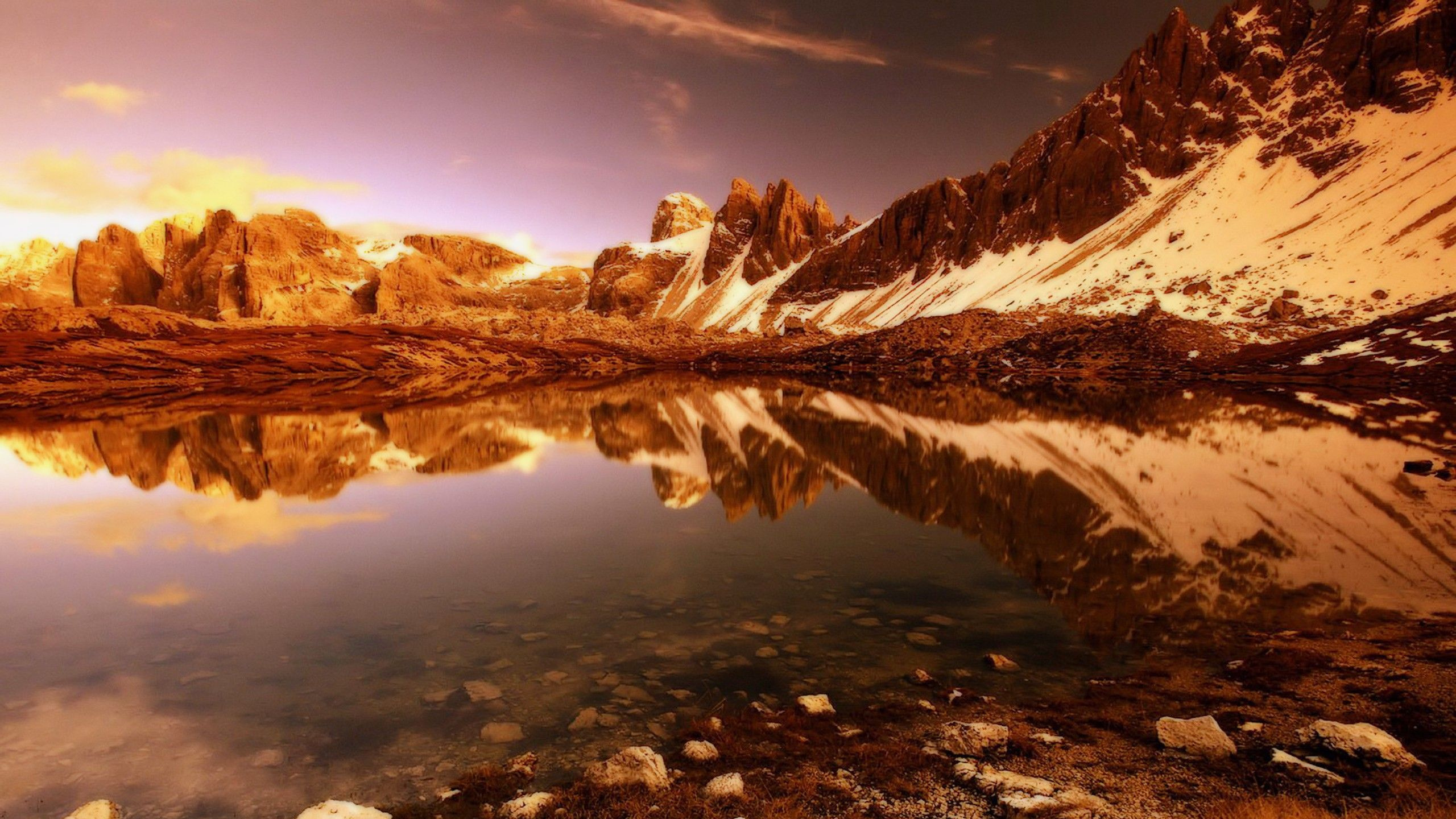 Обои природа, отражение, дикая местность, озеро, гора в разрешении 2560x1440