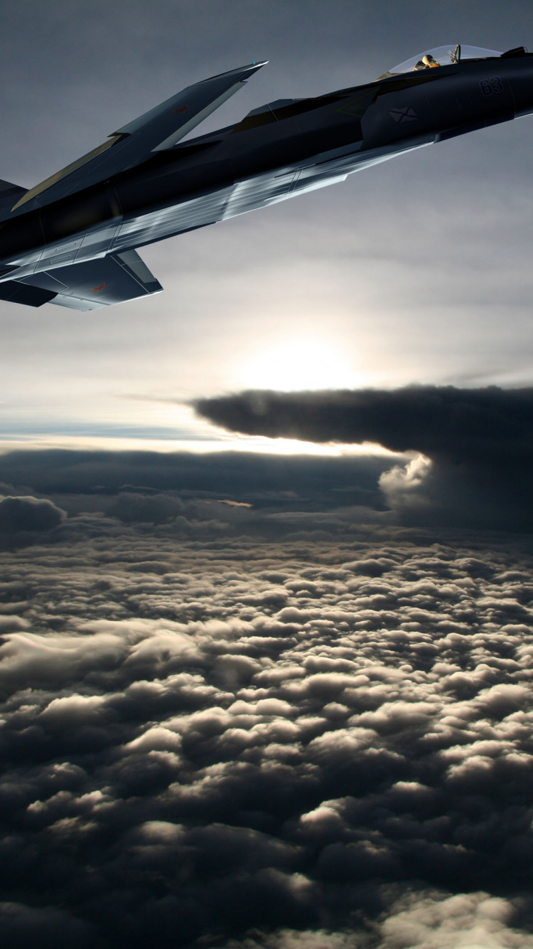 Обои самолет, самолеты, авиация, аэрокосмическая техника, облако в разрешении 750x1334