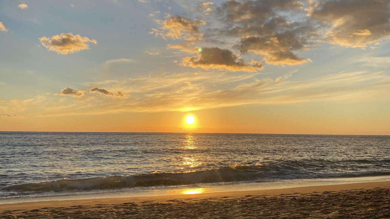 Обои горизонт, облако, вода, атмосфера, гидроресурсы в разрешении 1280x720