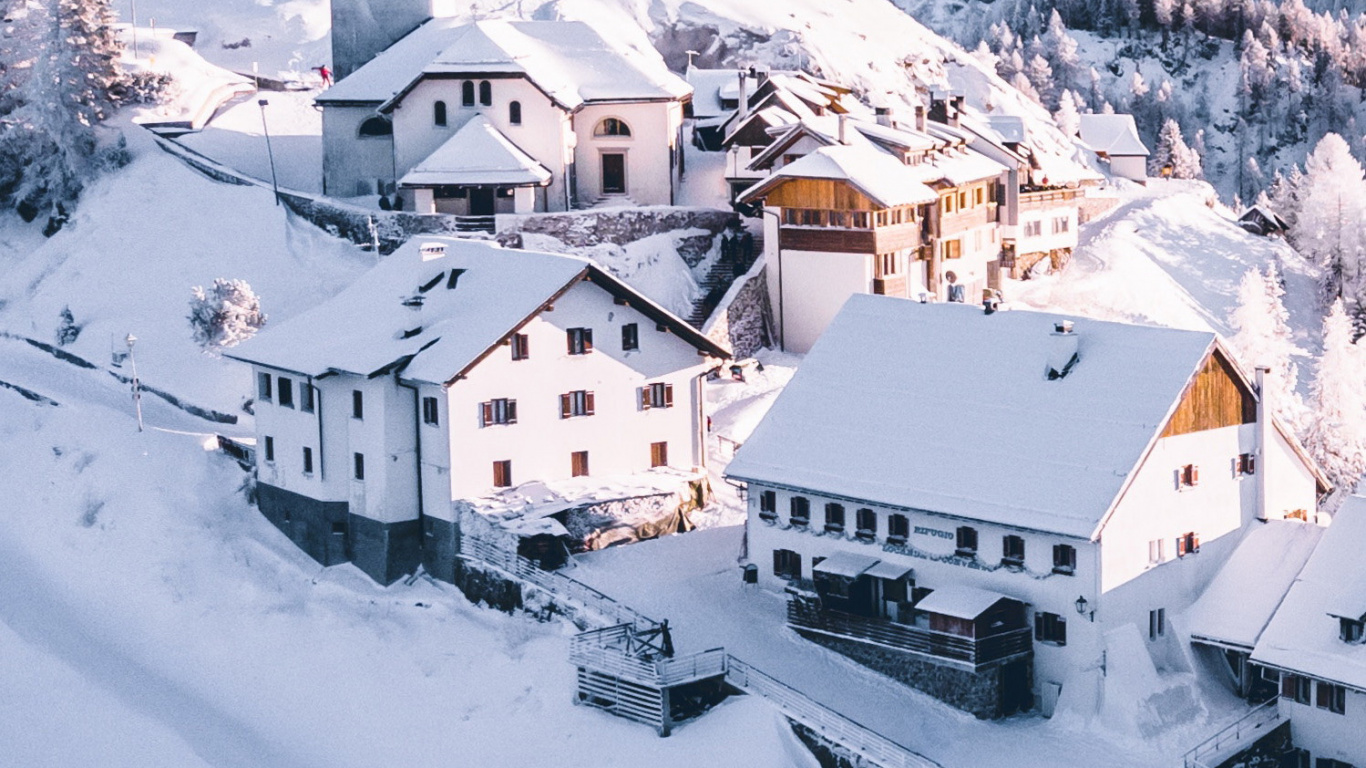 Обои лыжи горные, ворота солнца, Мон Край, горнолыжный курорт, прибежище в разрешении 1366x768