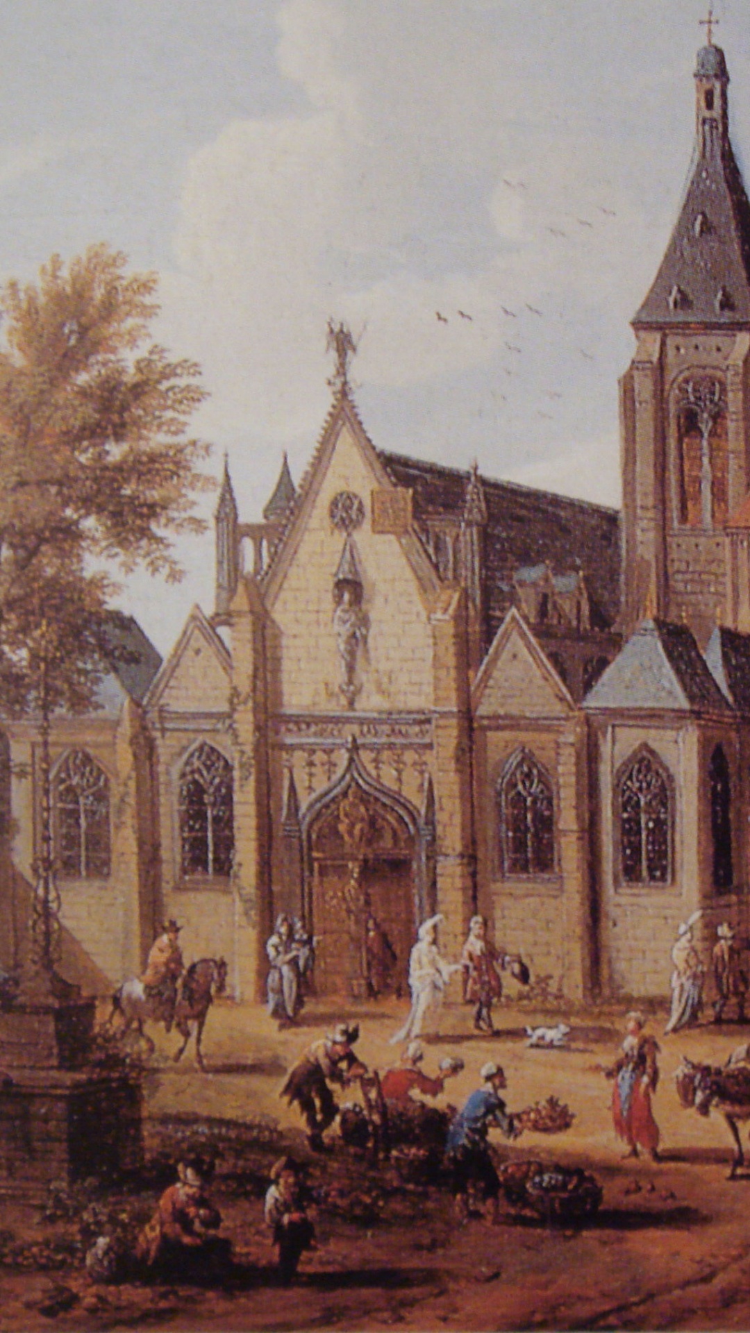 Обои живопись, здание, церковь, средневековая архитектура, место поклонения в разрешении 1080x1920