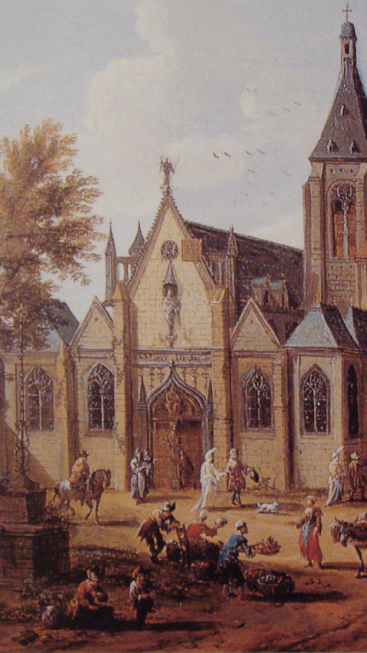 Обои живопись, здание, церковь, средневековая архитектура, место поклонения в разрешении 750x1334