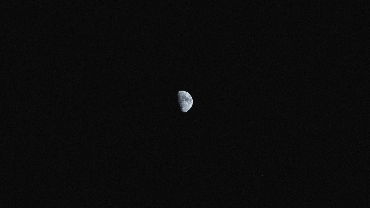 Обои черный, луна, астрономический объект, свет, атмосфера в разрешении 1280x720