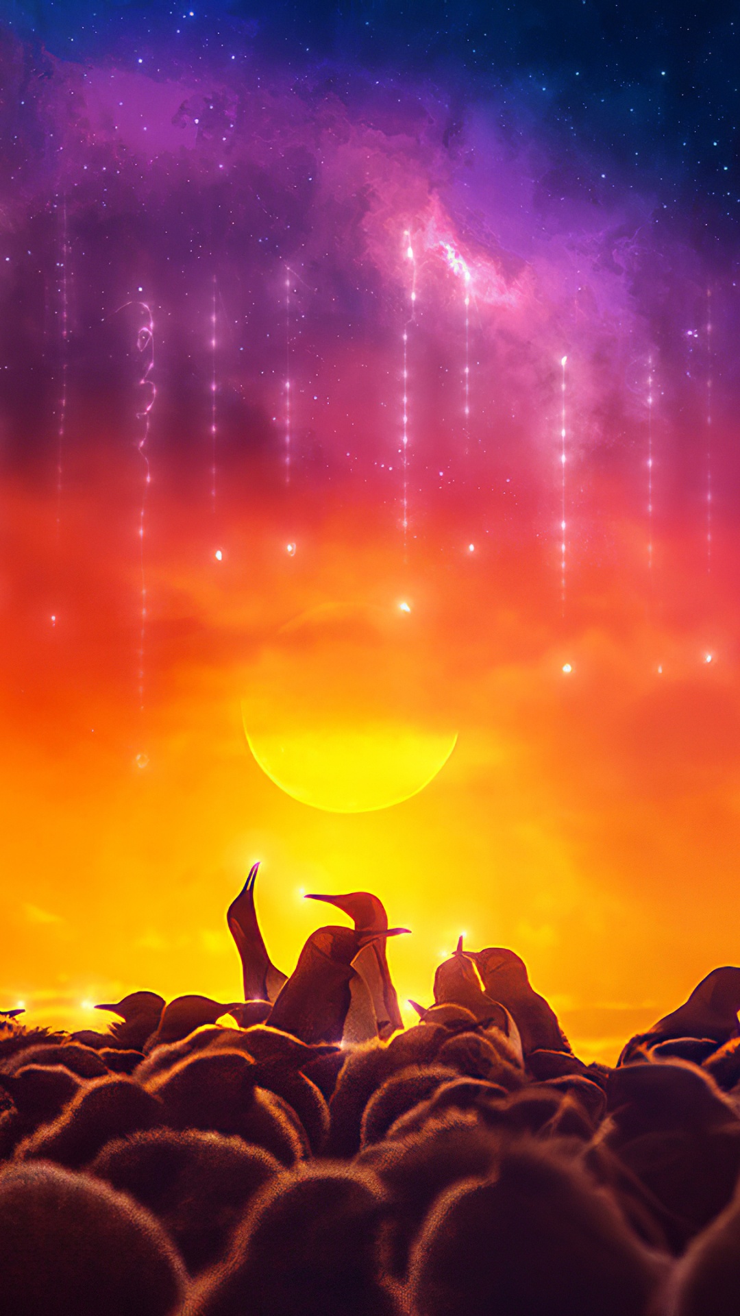 Обои свет, природа, Апельсин, природный ландшафт, Аврора в разрешении 1080x1920