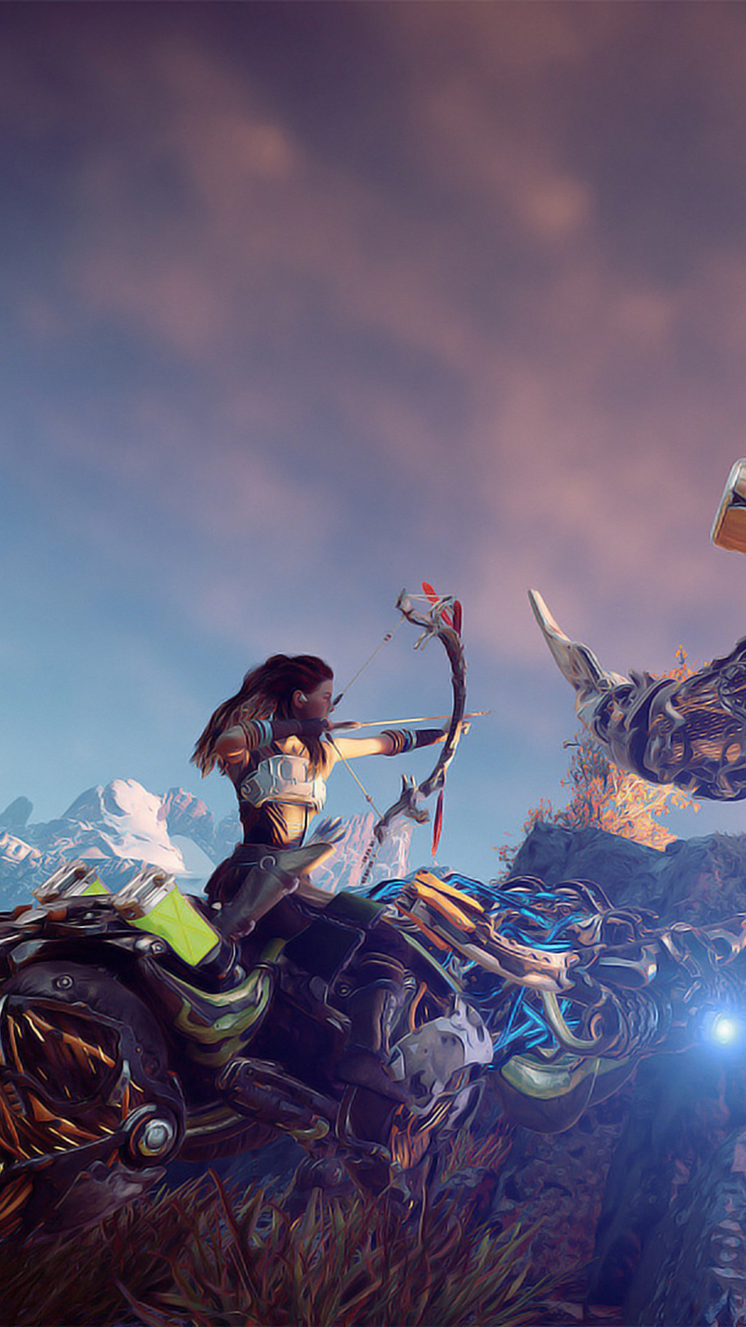 Обои горизонт ноль рассвета, Алой, партизанские игры, playstation 4, компьютерная игра в разрешении 1080x1920