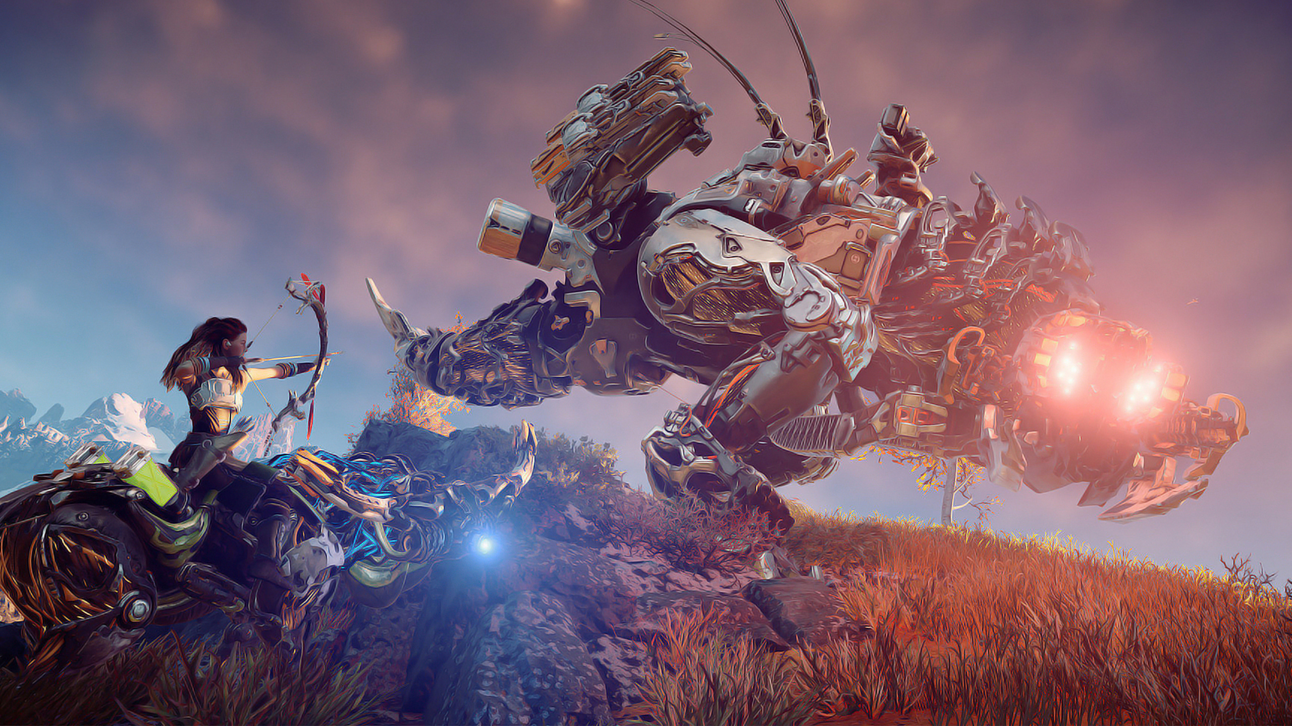 Обои горизонт ноль рассвета, Алой, партизанские игры, playstation 4, компьютерная игра в разрешении 2560x1440