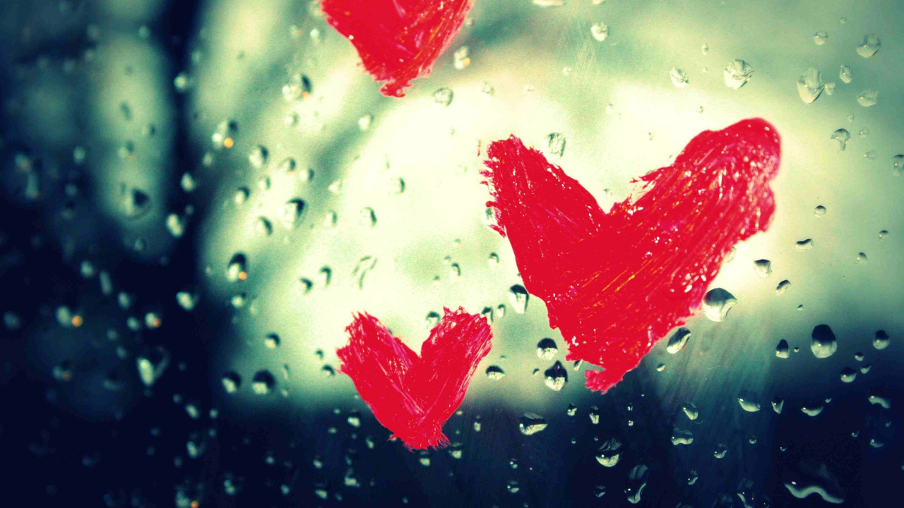 Обои День Святого Валентина, красный цвет, сердце, лист, любовь в разрешении 1280x720