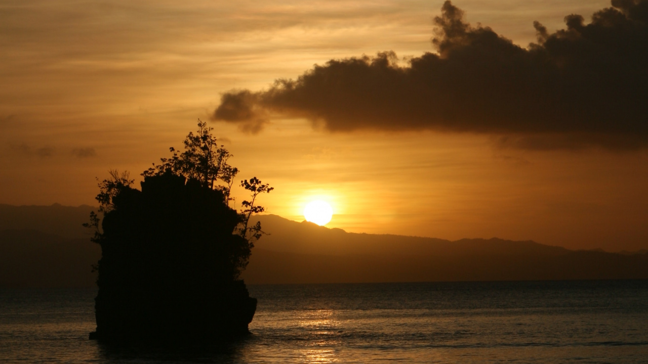 Обои туризм, послесвечение, спокойный, вода, небо в разрешении 1280x720