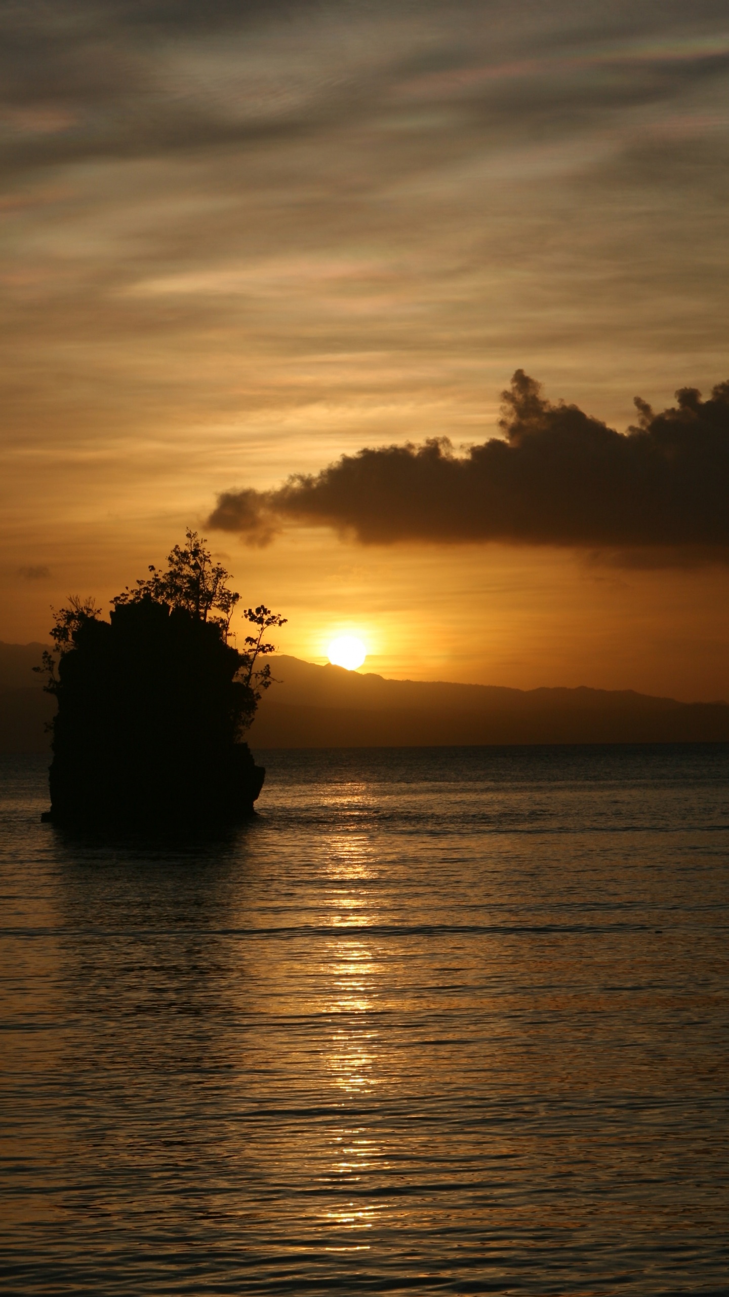 Обои туризм, послесвечение, спокойный, вода, небо в разрешении 1440x2560