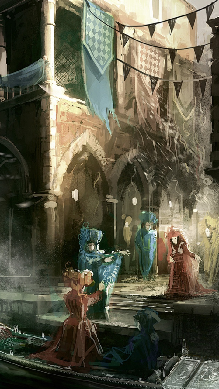 Обои ассассинс Крид II, Эцио Аудиторе, гондола, ассассинс Крид братство, убийца в разрешении 720x1280