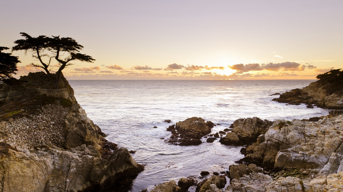 Обои море, водоем, побережье, океан, берег в разрешении 1366x768