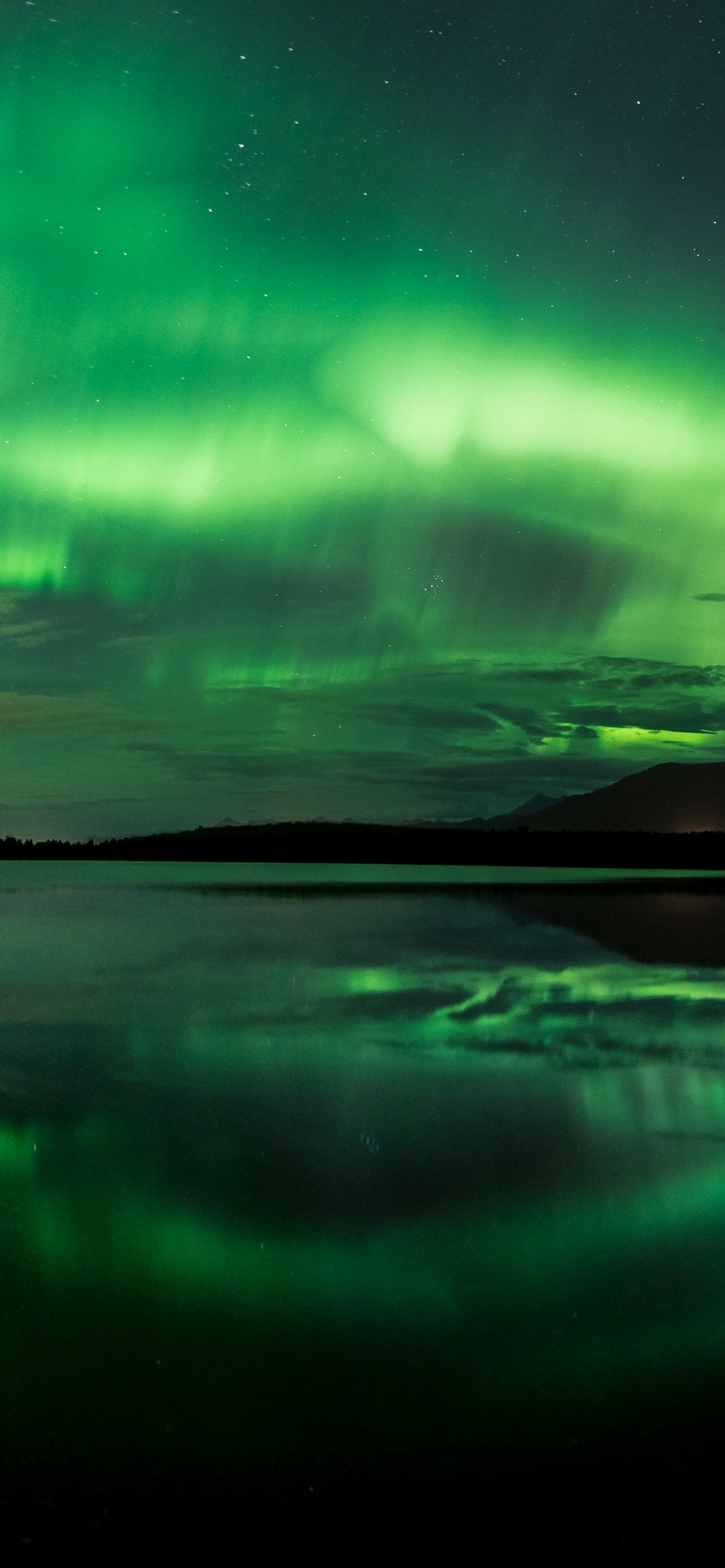 Обои Аврора, природа, вода, атмосфера, Абиско в разрешении 1242x2688