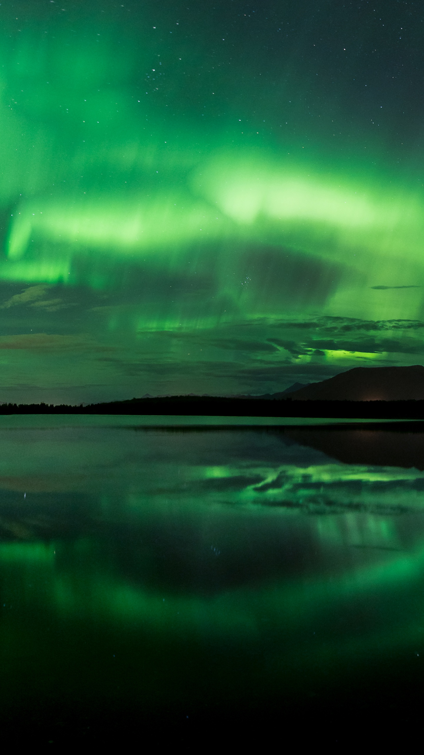 Обои Аврора, природа, вода, атмосфера, Абиско в разрешении 1440x2560