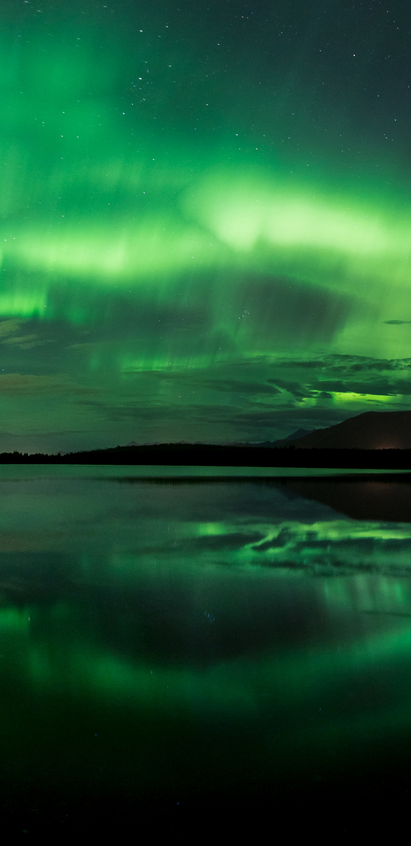 Обои Аврора, природа, вода, атмосфера, Абиско в разрешении 1440x2960