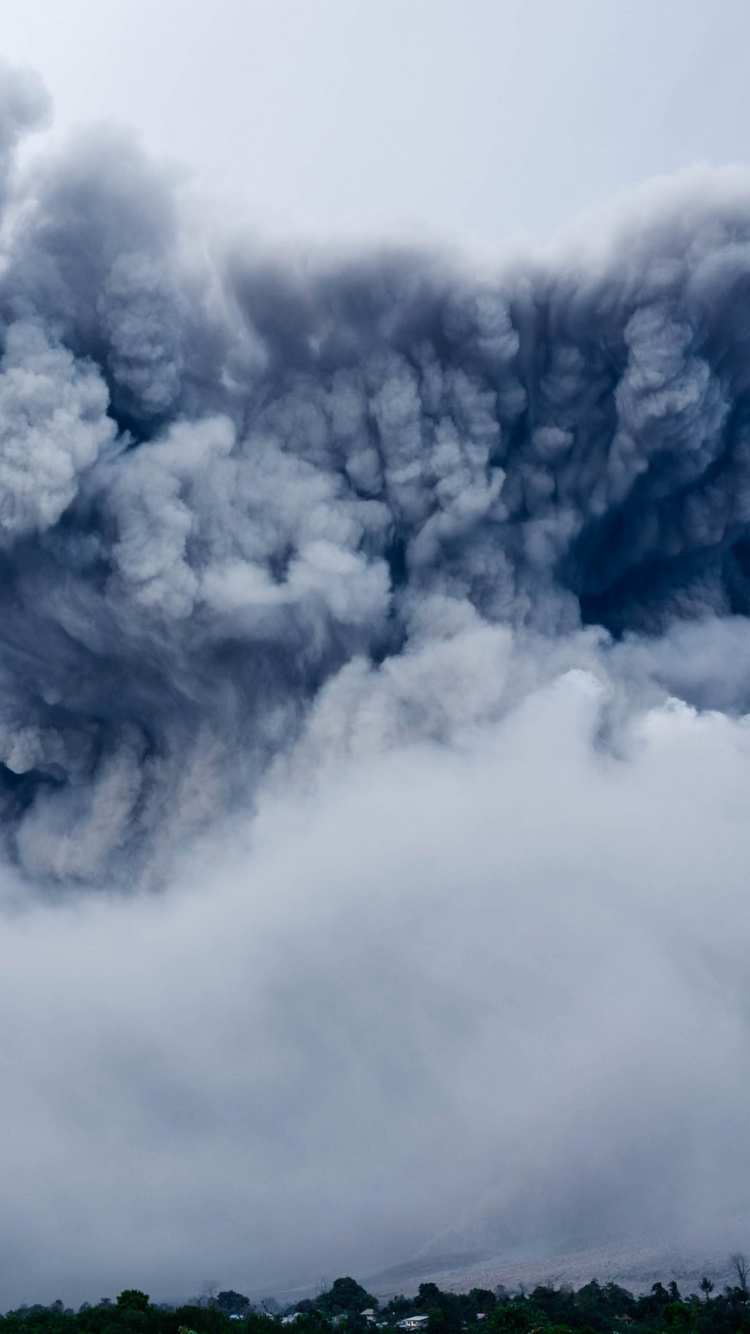 Обои вулкан, Теория катастрофы Тоба, облако, кучевое облако, дым в разрешении 750x1334
