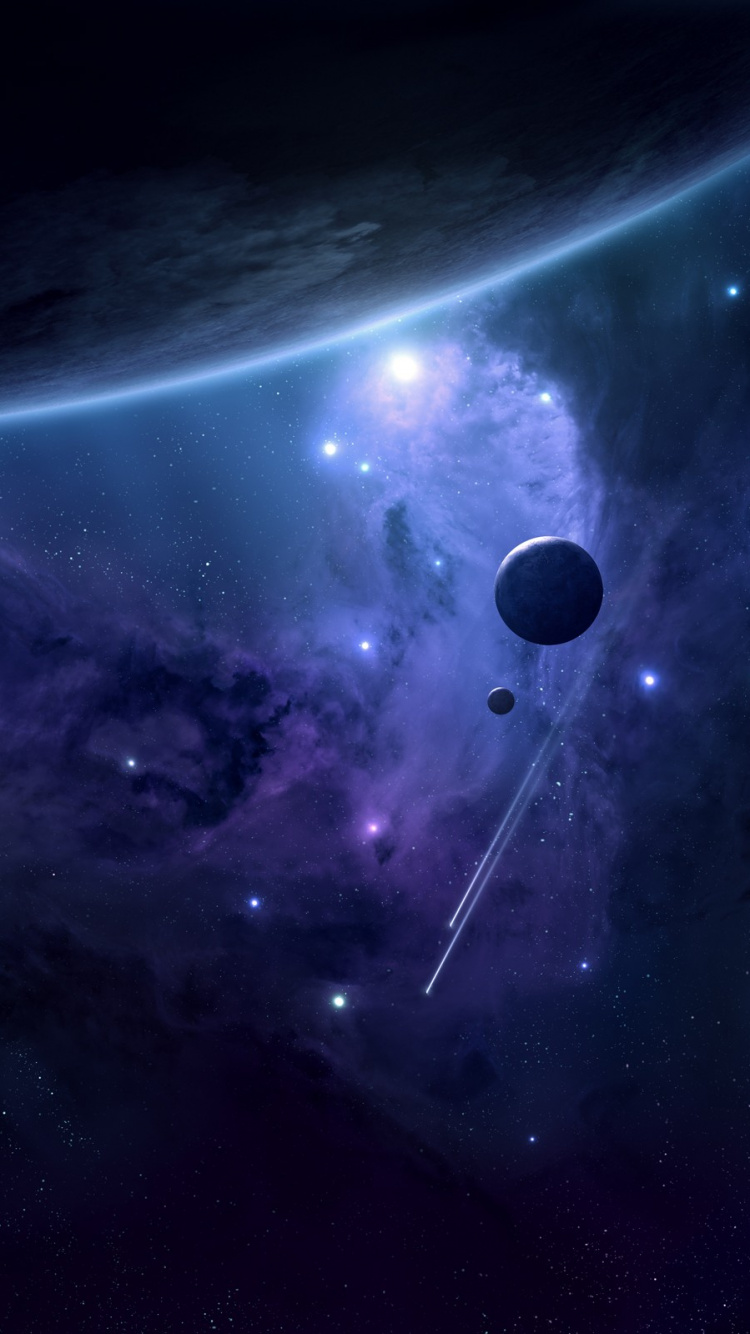Обои планета, космическое пространство, астрономический объект, космос, Галактика в разрешении 750x1334
