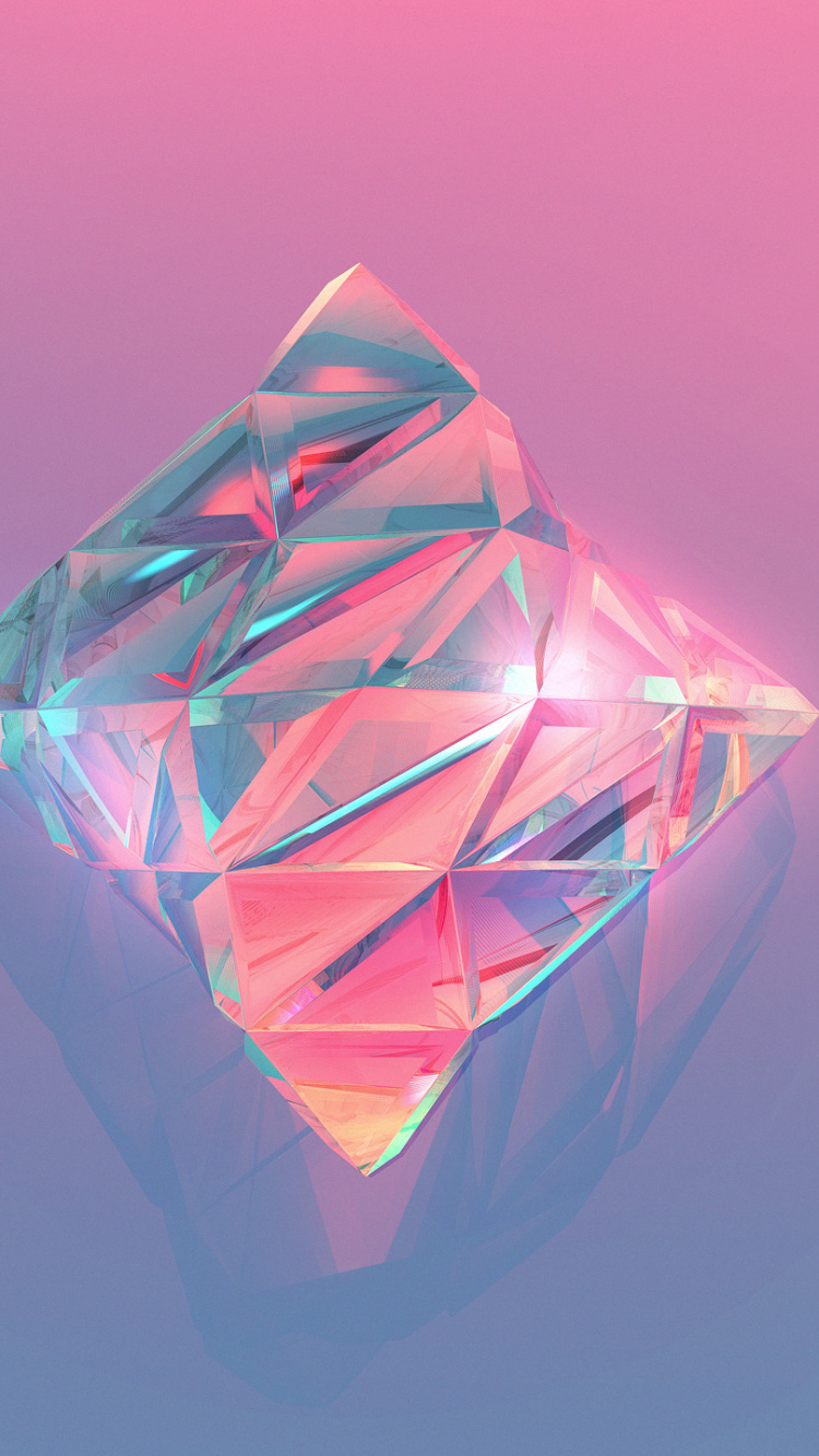 Обои розовый, треугольник, иллюстрация, графика, Джастин маллер розовый в разрешении 750x1334