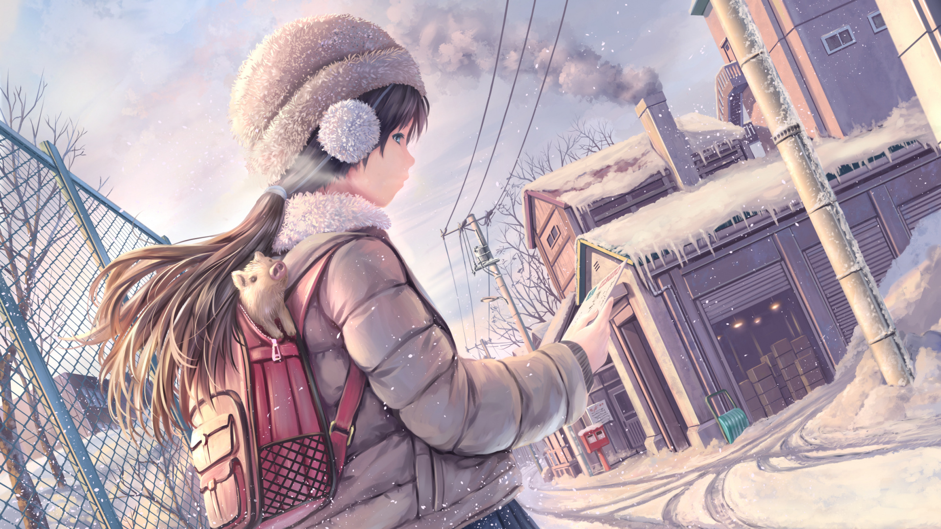 Обои аниме, иллюстрация, прохлада, арт, зима в разрешении 1920x1080