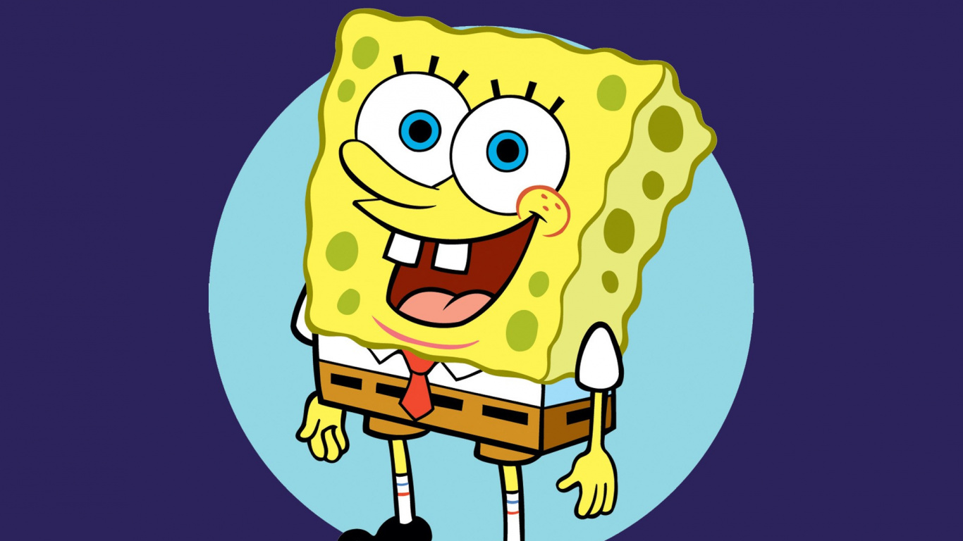 Обои Никелодеон, мультфильм, иллюстрация, желтый, графический дизайн в разрешении 1366x768