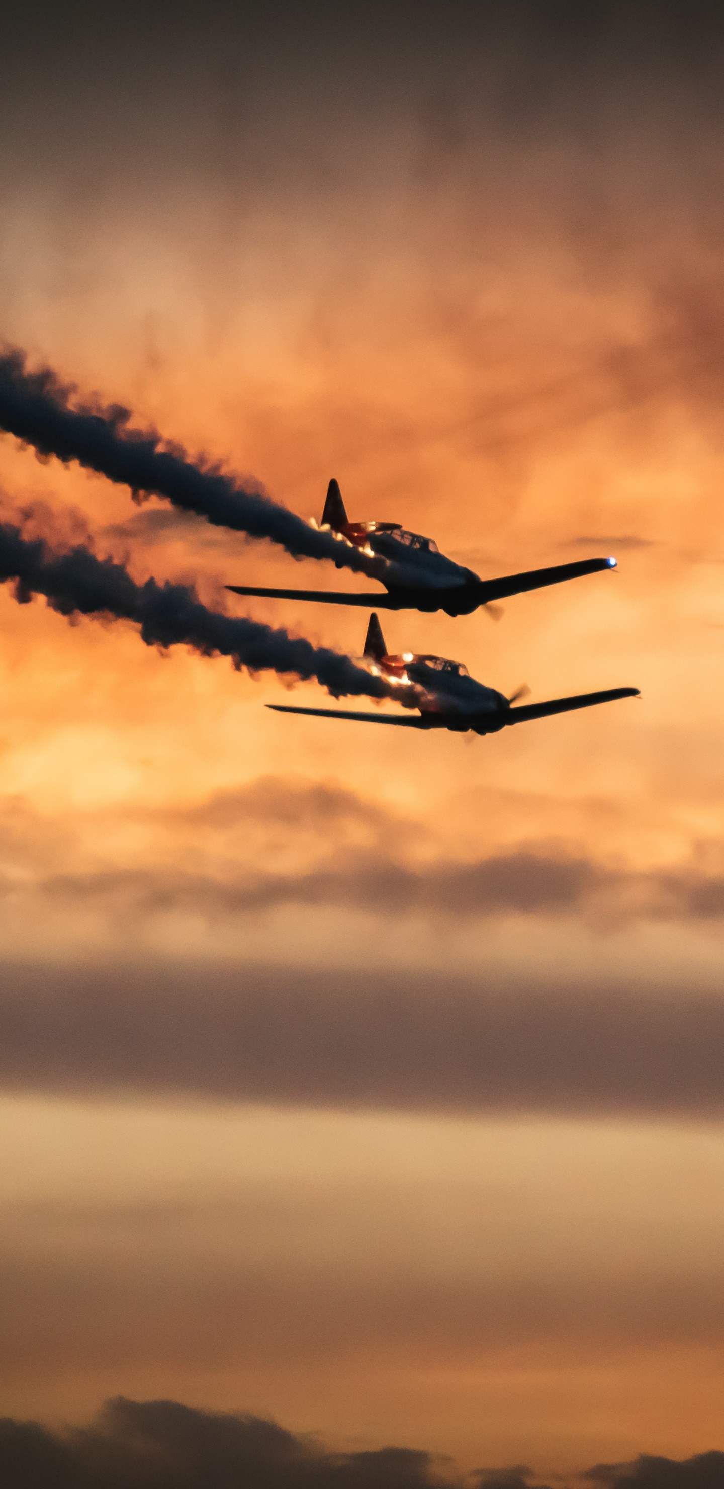 Обои самолет, самолеты, полет, закат, реактивный самолет в разрешении 1440x2960