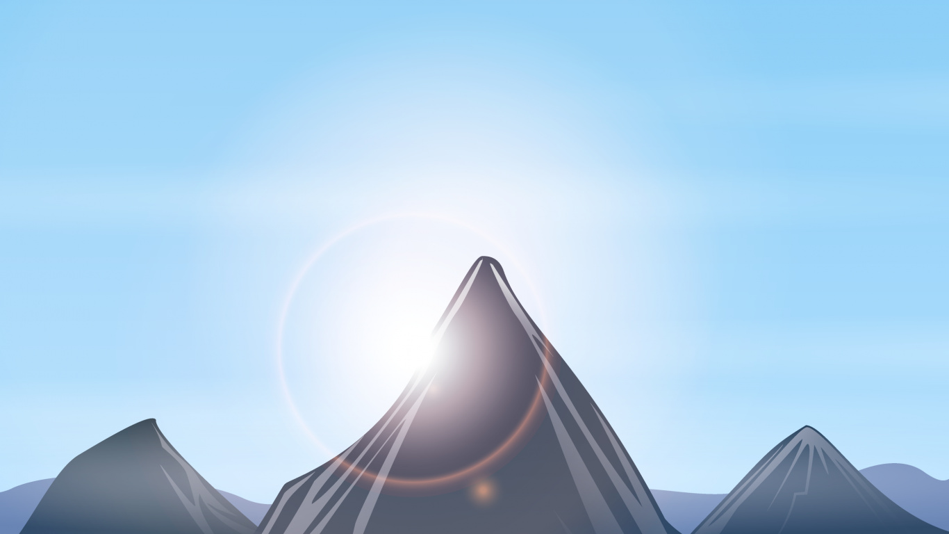 Обои склон, гора, горизонт, природный ландшафт, астрономический объект в разрешении 1366x768