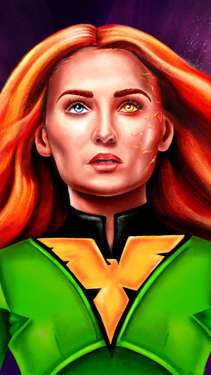 Обои Темный Феникс, Джин Грей, супергерой, иллюстрация, суперзлодей в разрешении 720x1280