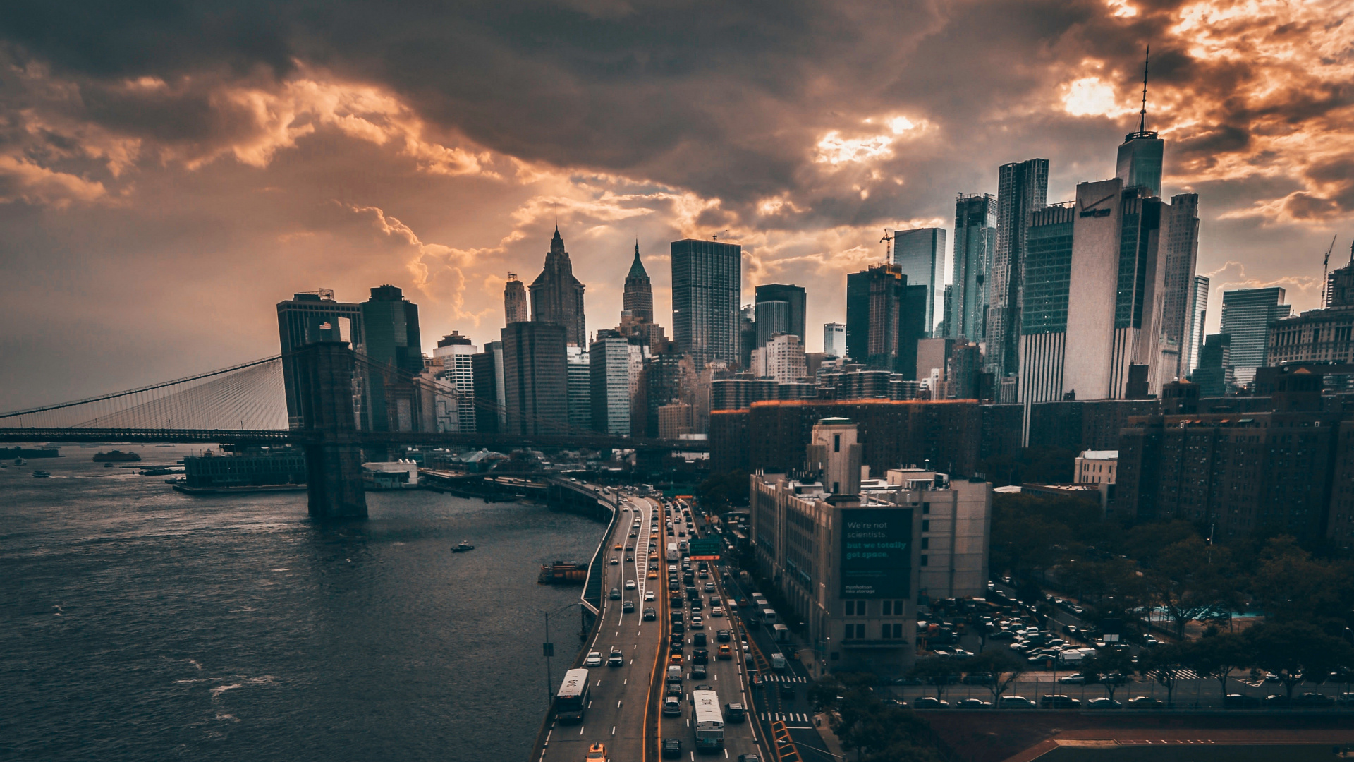 Обои городской пейзаж, город, метрополия, городской район, линия горизонта в разрешении 1920x1080