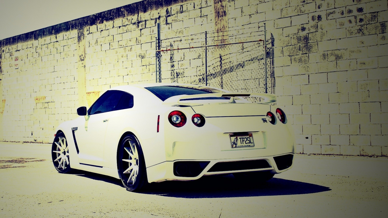 Обои Ниссан, авто, белые, суперкар, желтый в разрешении 1280x720