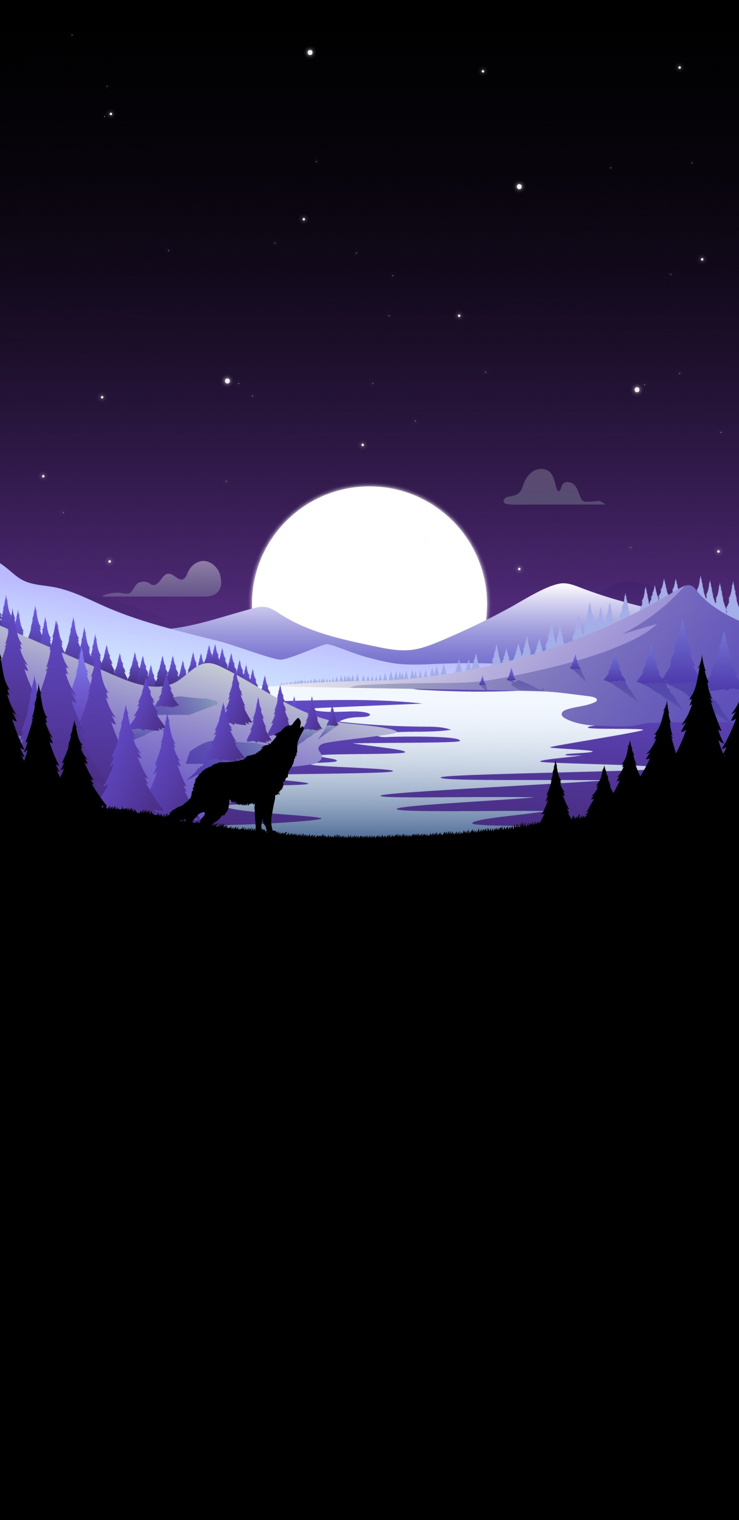 Обои атмосфера, мир, полумесяц, луна, арт в разрешении 1440x2960