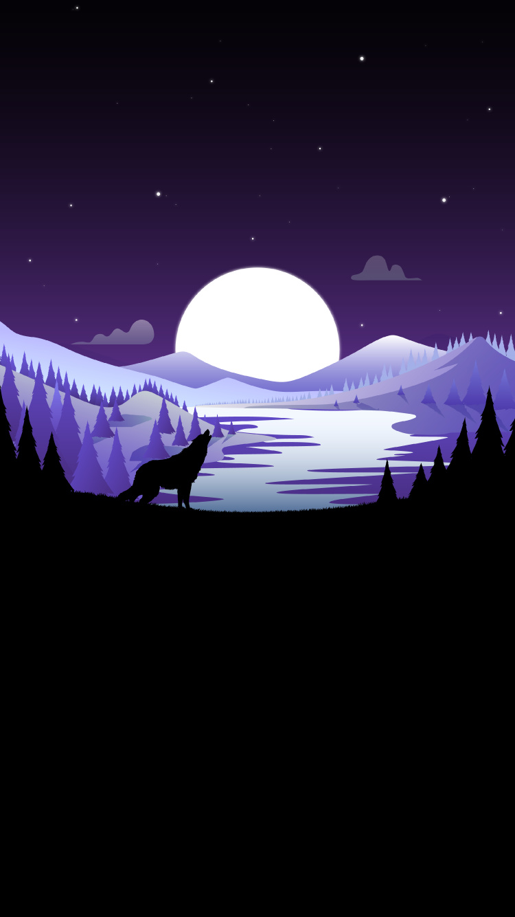 Обои атмосфера, мир, полумесяц, луна, арт в разрешении 750x1334