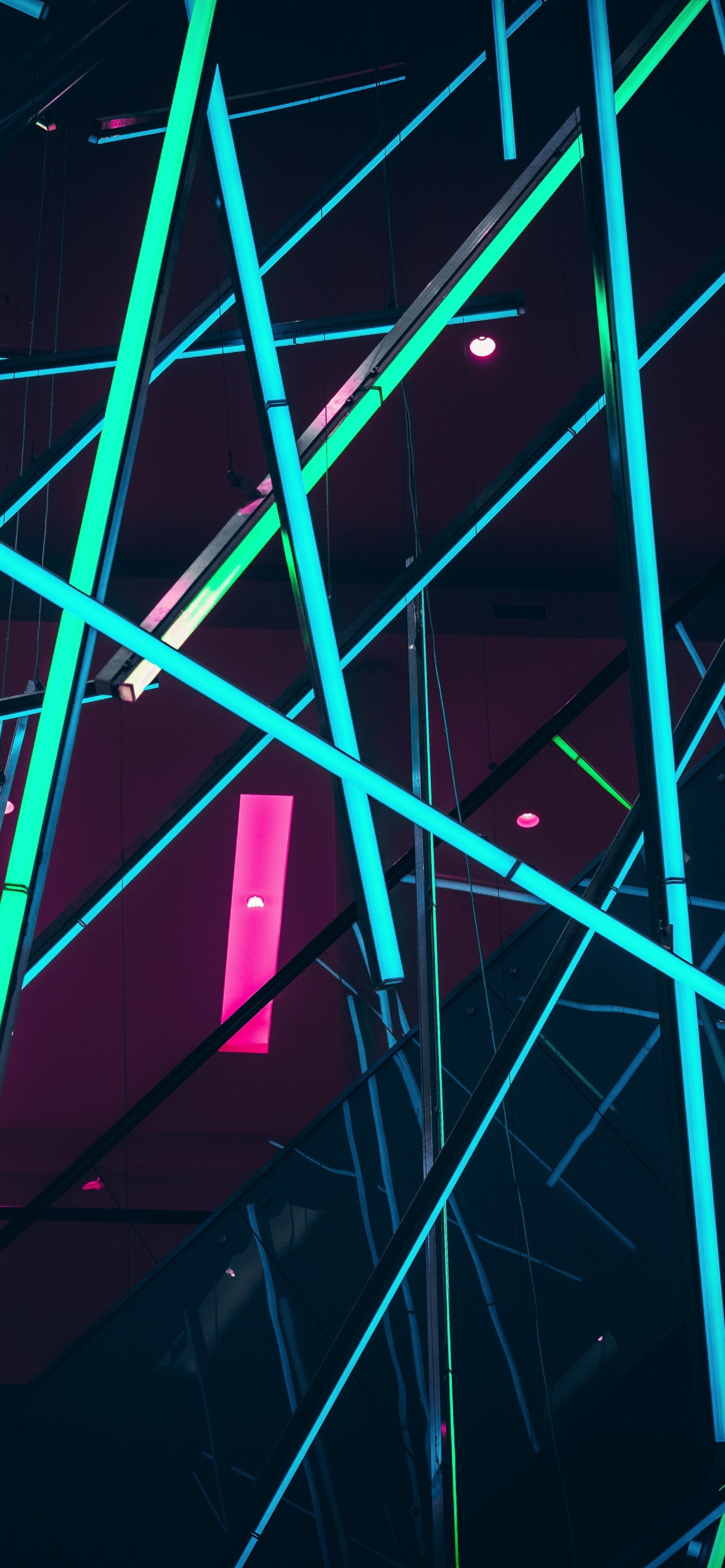 Обои свет, линия, дизайн, технологии, неон в разрешении 1242x2688