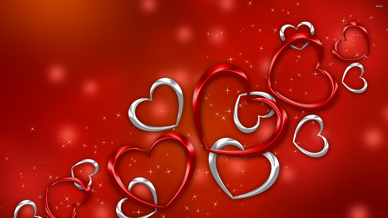 Обои сердце, День Святого Валентина, красный цвет, любовь, текст в разрешении 1280x720