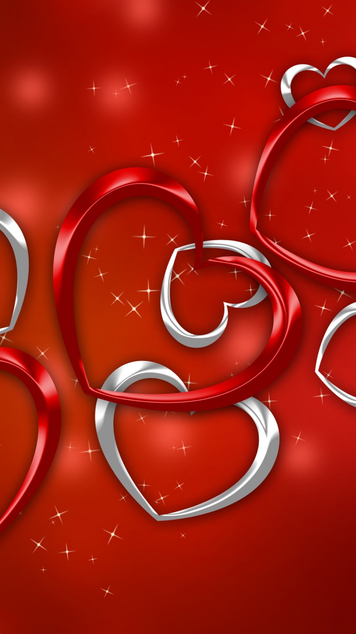Обои сердце, День Святого Валентина, красный цвет, любовь, текст в разрешении 720x1280