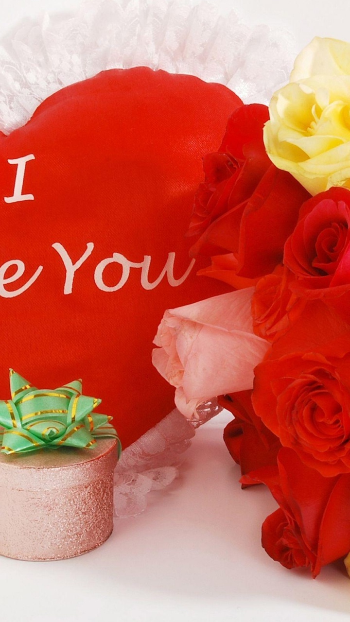 Обои сердце, любовь, День Святого Валентина, лепесток, Роза в разрешении 720x1280