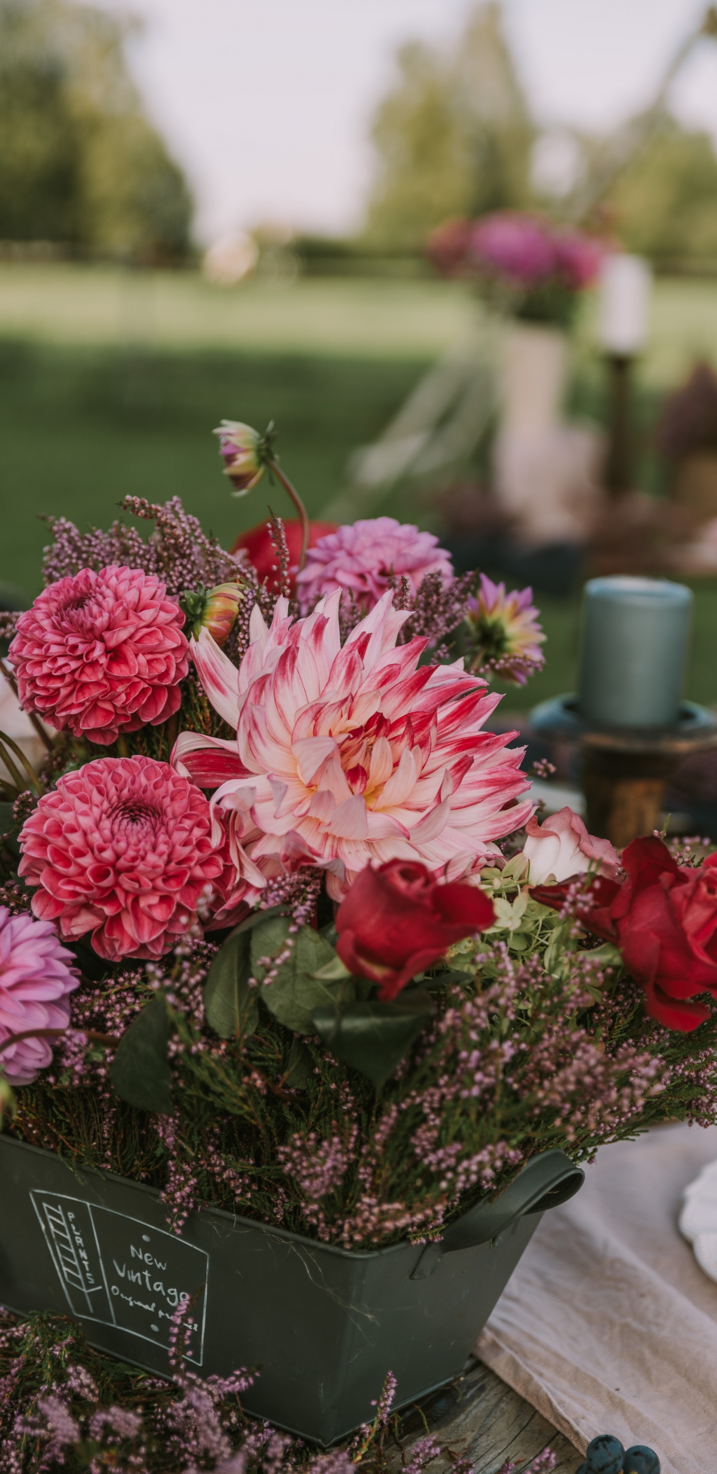 Обои цветок, цветочный букет, цветковое растение, розовый, дизайн в разрешении 1440x2960